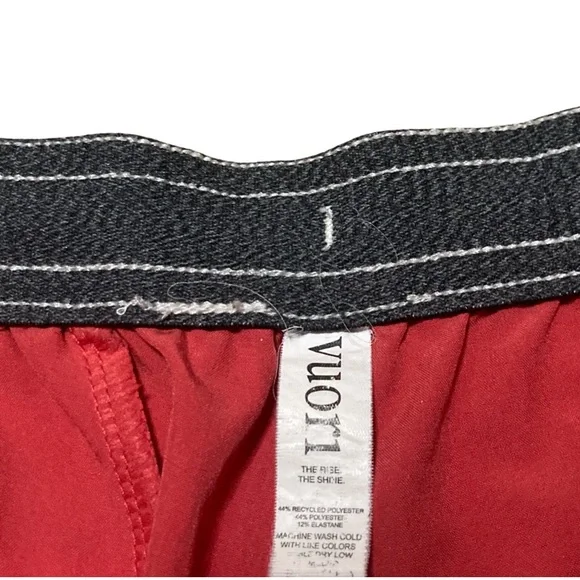 Vuori Women's Athletic Shorts - Melon and White - Picture 6 of 12